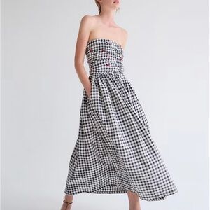 TACH Black and White Gingham Midi Dress